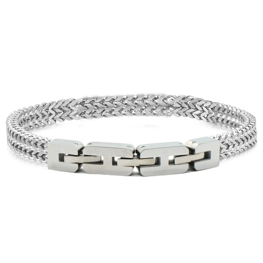 Bracciale A Catena Serpente Keel Acciaio Inossidabile Stile Hip Hop Geometrico Gioielli Di Moda Maschile Per Uomini