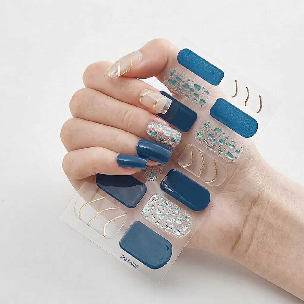 3D Laser Bronzing Nail Art Stickers Starry Sky Star Pattern Self Adhesive Nail Polish Wraps For Women Manicure Decoration