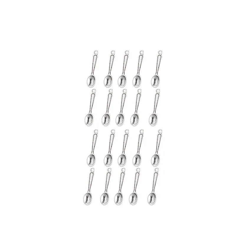 Mini Spoon Charms Pendants Alloy Antique Silver DIY Jewelry Making Accessories For Necklaces Earrings Handmade Craft Findings