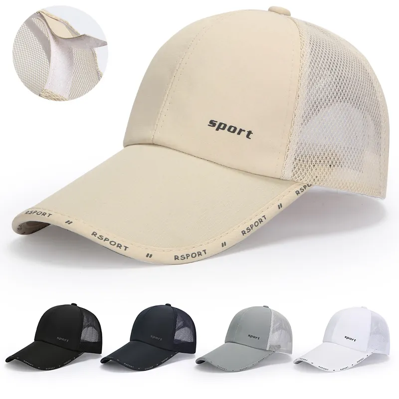 Breathable Mesh Polyester Baseball Cap Outdoor Sun Protection Sport Trucker Hat Lightweight Adjustable Fashion