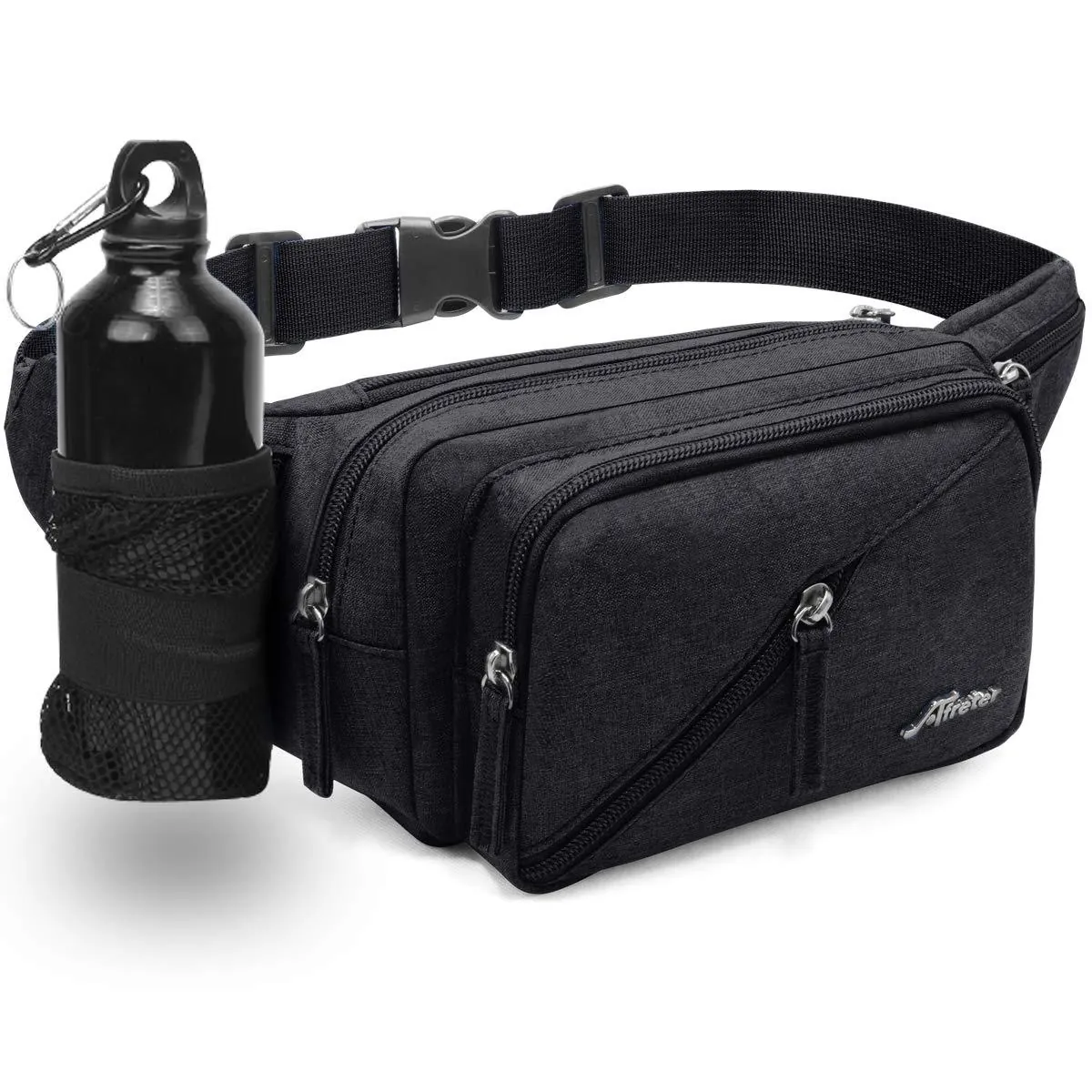 Men Outdoor Waist Bag Waterproof Oxford Cloth Multi Pocket Chest Pack With Water Bottle Holder Adjustable Strap Tactical
