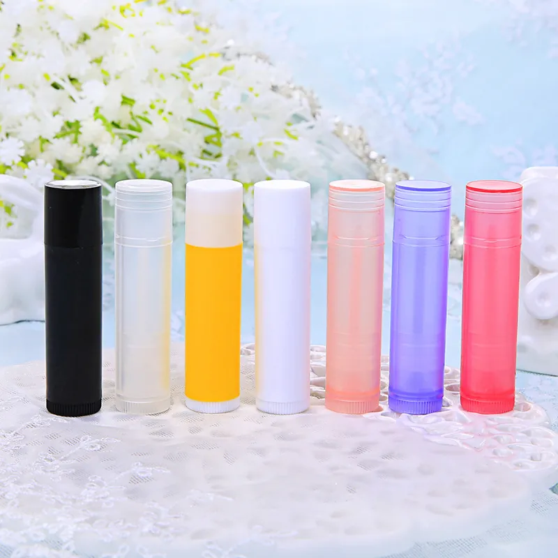 Empty Lip Balm Tube Plastic DIY Refillable Lipstick Container Round Twist Up Cosmetic Packaging For Homemade Lipcare