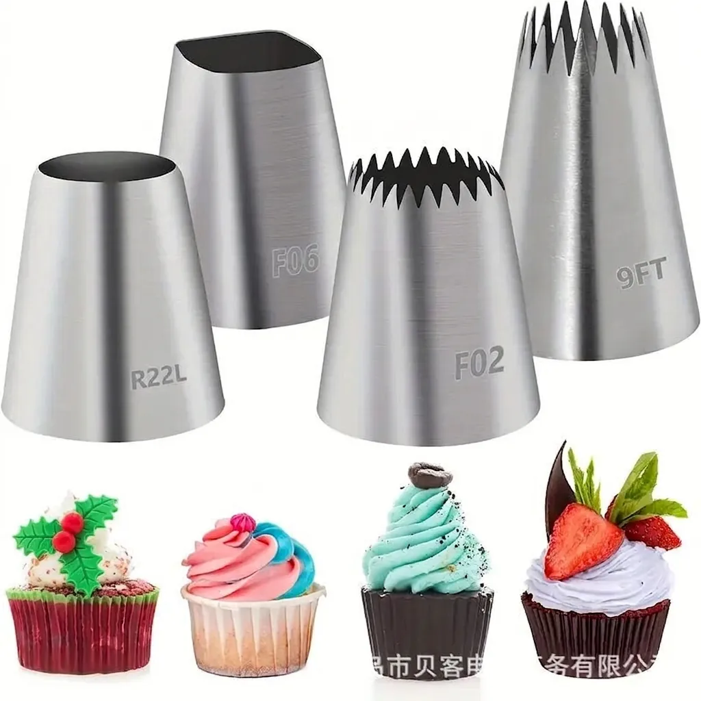 Set di Beccucci Professionali in Acciaio Inossidabile 304 per Decorazione Torte Biscotti Bignè Bocchette Pasticceria