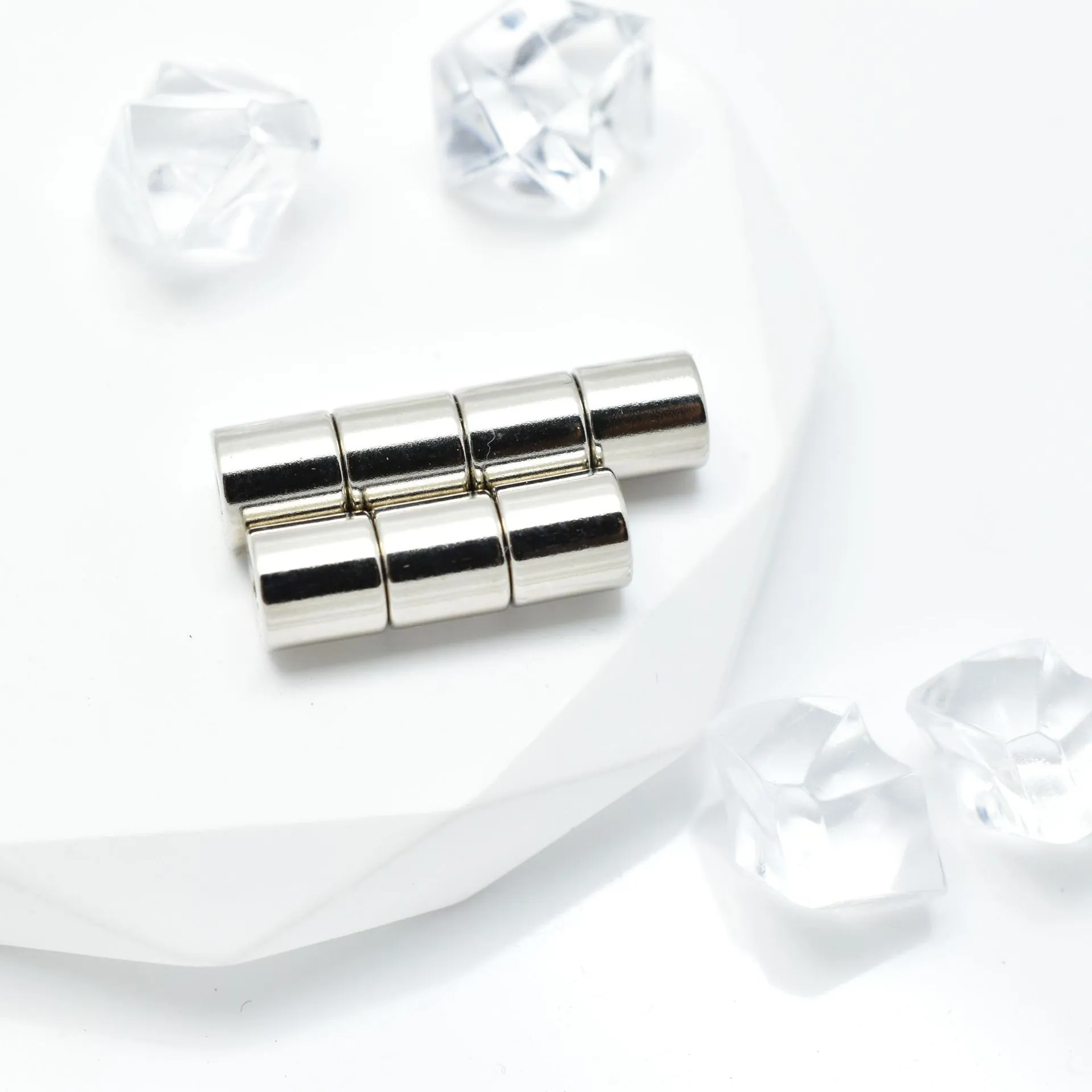 Fermoir Bijoux Magnétique Cuivre Cylindre Connecteur Collier Bracelet Accessoires DIY Plaqué Argent Minimaliste