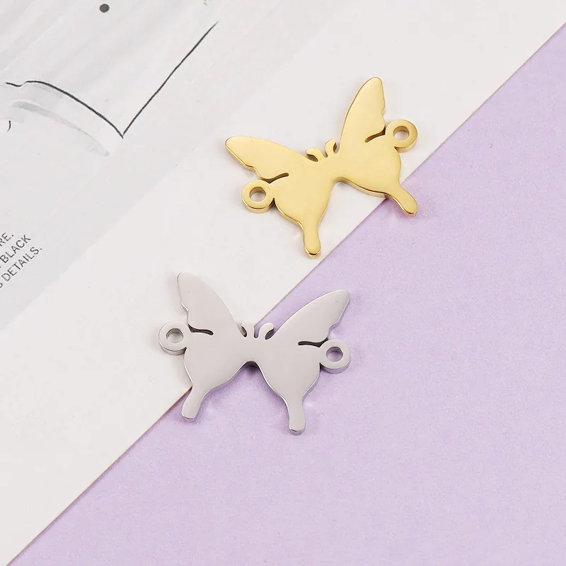 Conectores De Mariposa De Acero Inoxidable 304 Pulido Espejo Charms Para Fabricación De Joyas DIY Accesorios Pulsera Collar