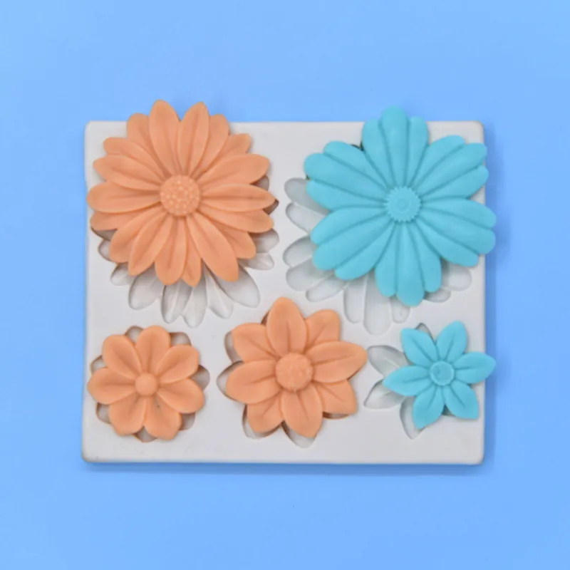 Daisy Flower Silicone Mold Multi Cavity Fondant Chocolate Baking DIY Craft Soap Plaster Tools Handcrafted Decorative