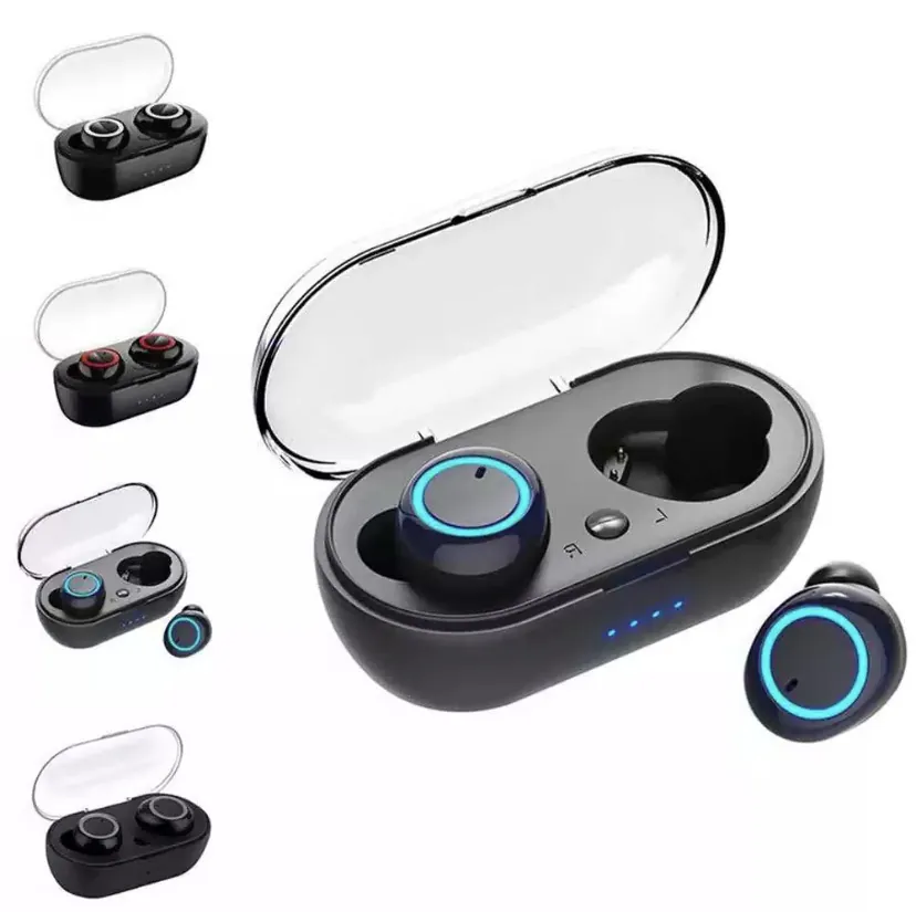 Y50 TWS Wireless Bluetooth Earbuds V5.0 Touch Control In-Ear Binaural Stereo With Charging Case LED Power Display Plastic