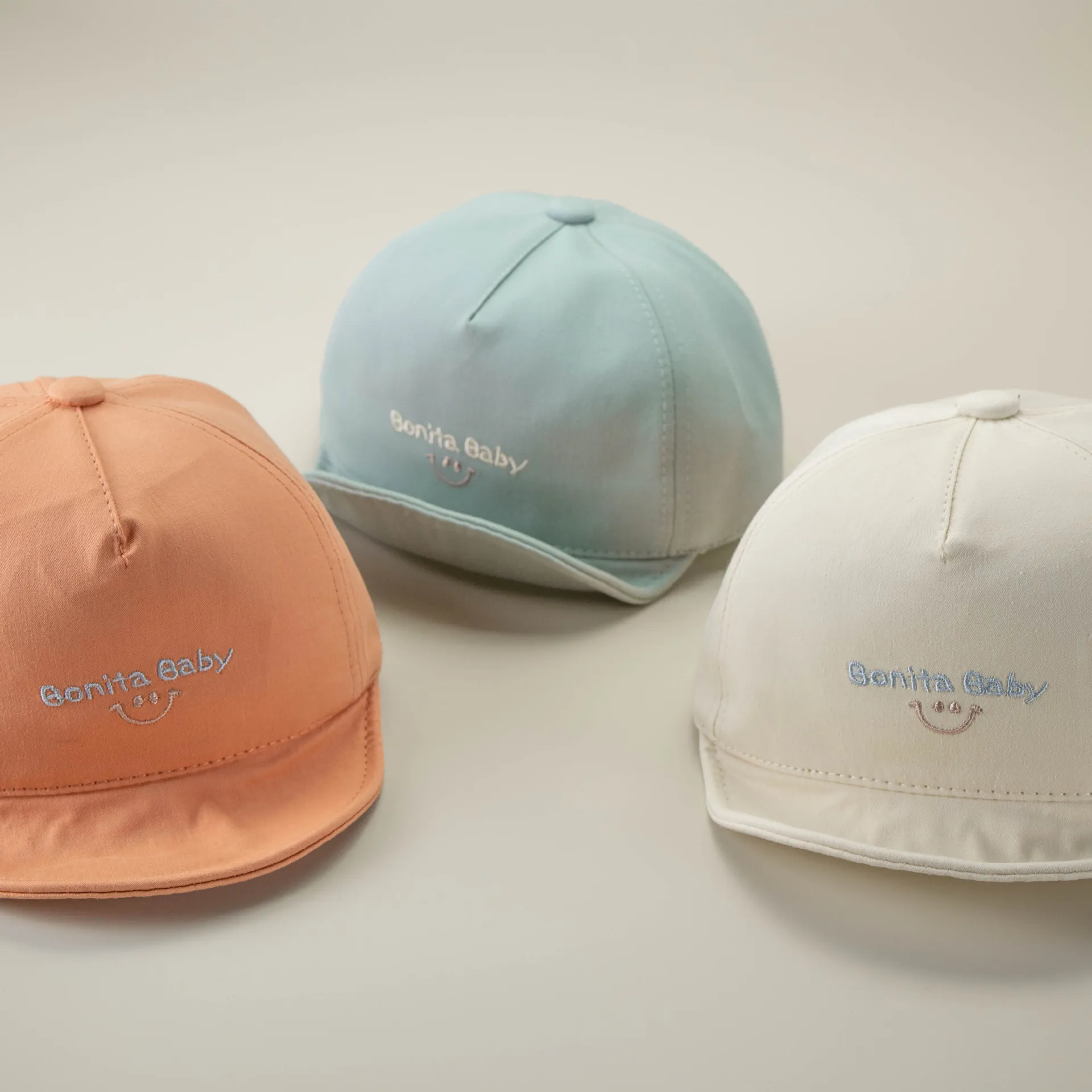 Baby Baseball Cap Soft Brim Cotton Sun Protection Hat For Infant Toddler Embroidered Letter Smiley Face Outdoors