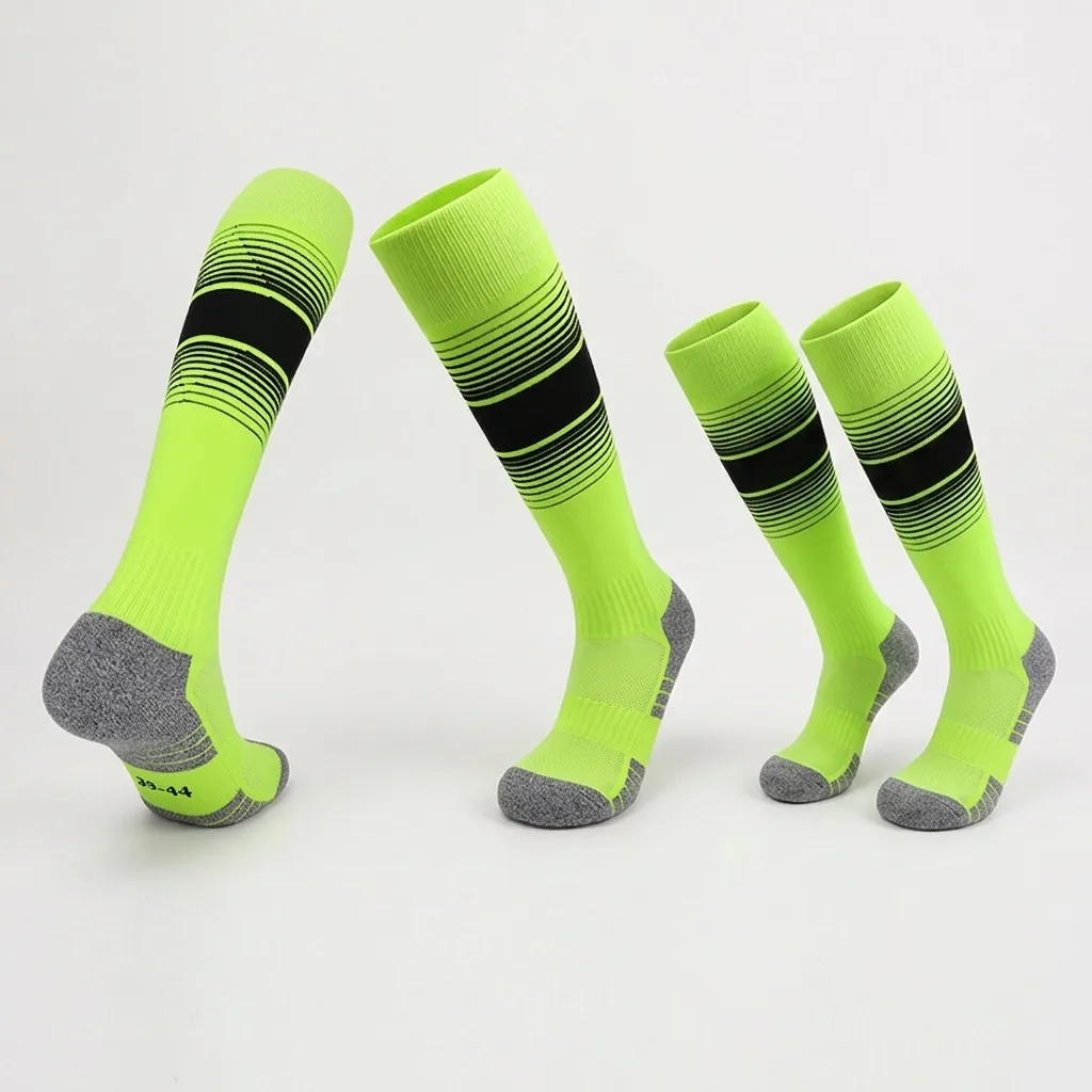 Calze Da Calcio Professionali Nylon Poliestere Antiscivolo Grip Fondo In Spugna Ispessito Allenamento Atletico Lungo Traspirante