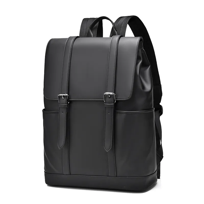 Fashion PU Leather Backpack Large Capacity Waterproof Laptop Bag Business Commuter Travel Rucksack For Men Students