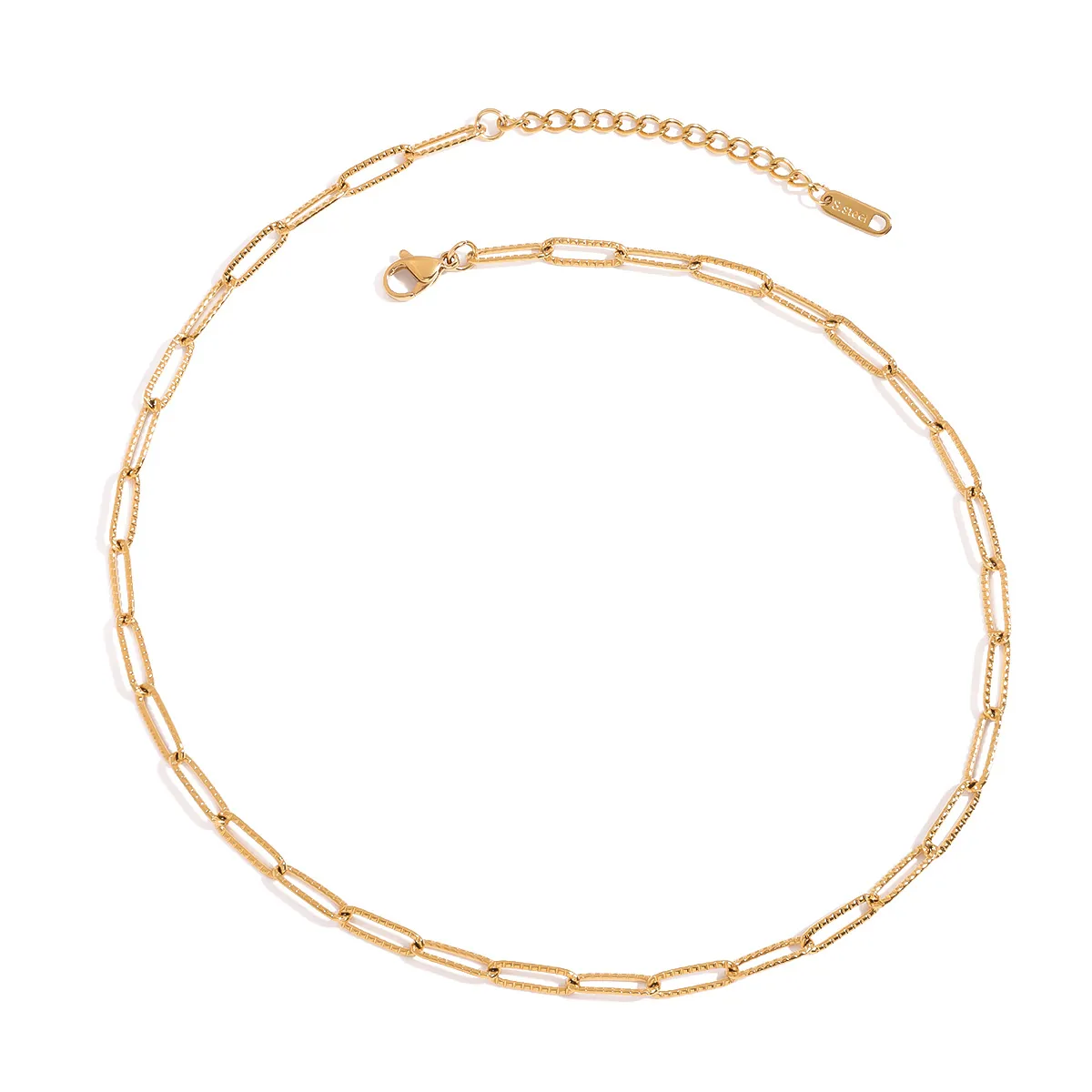 Collana A Catena Con Maglie A Graffetta Placcata Oro Acciaio Inossidabile Impermeabile Ipoallergenica Gioielli Minimalisti Per Donna