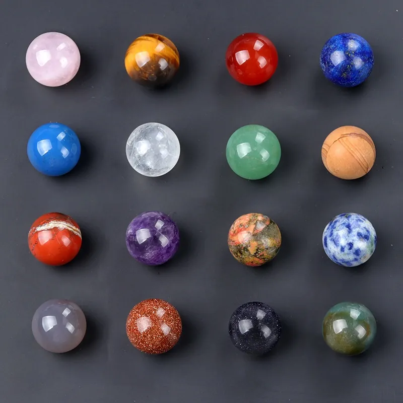 Natural Stone Round Beads Non Porous Polished Healing Crystal Amethyst Agate DIY Jewelry Accessories Decor