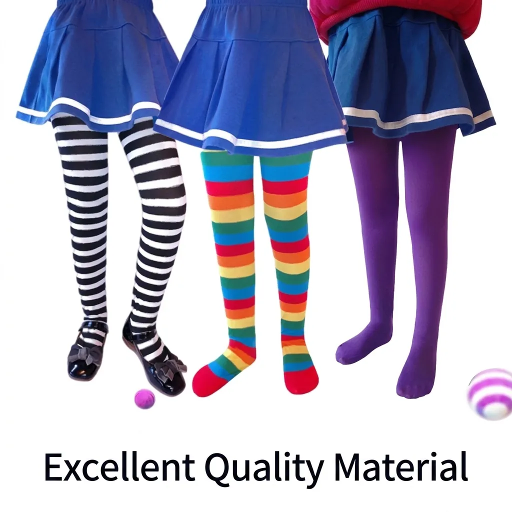 Children Halloween Tights And Tutu Skirt Striped Skeleton Spider Web Pattern Polyester Spandex Girls Cosplay Costume