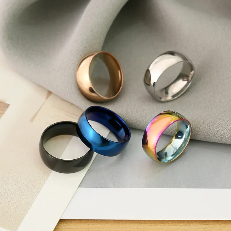Anello A Fascia Semplice In Acciaio Inossidabile Lucido Gioielli Geometrici Larghi Moderni Per Uomini E Donne Quotidiano