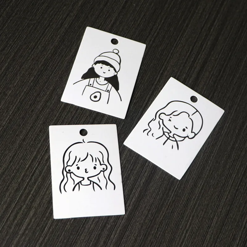 Cute Japanese Style Cartoon Girl Art Paper Earring Display Cards Minimalist White Pink Jewelry Packaging Hang Tags