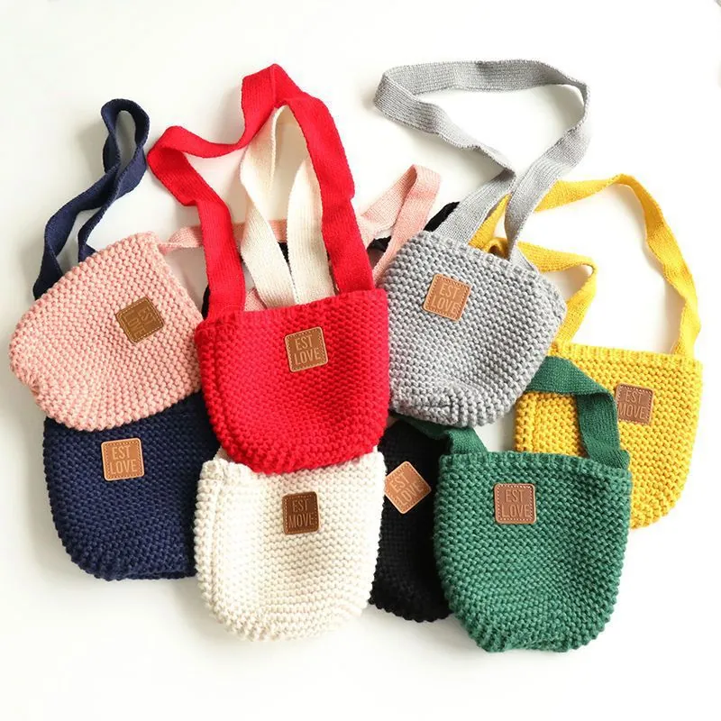 Borsa A Tracolla In Maglia Per Bambini Simpatica Mini Borsa A Spalla In Lana Per Neonati Ragazzi Ragazze Moda Portafoglio