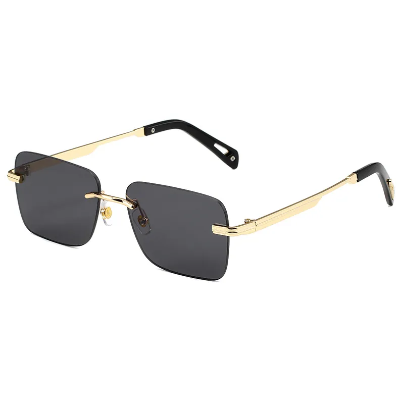 Gafas De Sol Rectangulares Sin Montura Marco De Metal Protección UV400 Lujo Vintage Moda Retro Cuadradas Para Hombres Mujeres