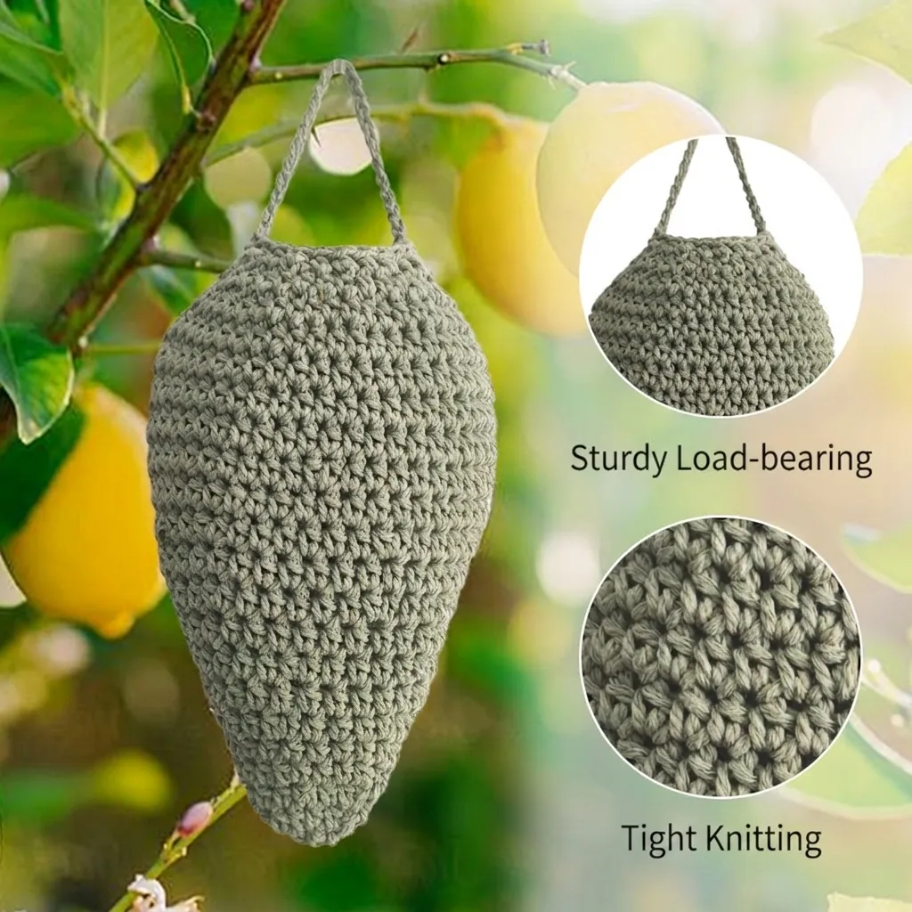 Handgewebter Hängekorb Aus Baumwollseil Tropfenform Wandmontierte Aufbewahrungstasche Für Obst Gemüse Boho Wohndekor