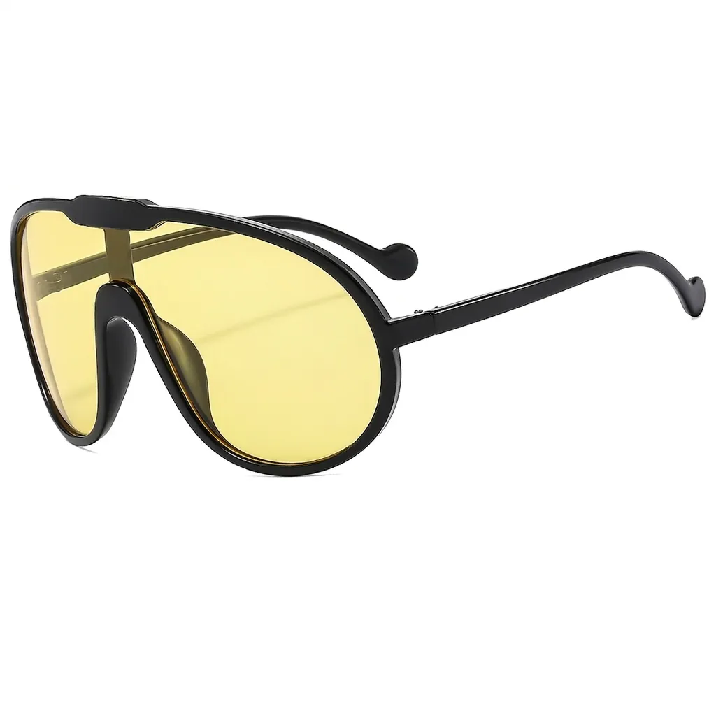 Occhiali Da Sole Shield Oversize Retro Protezione UV400 Montatura PC Moda Per Uomini Donne
