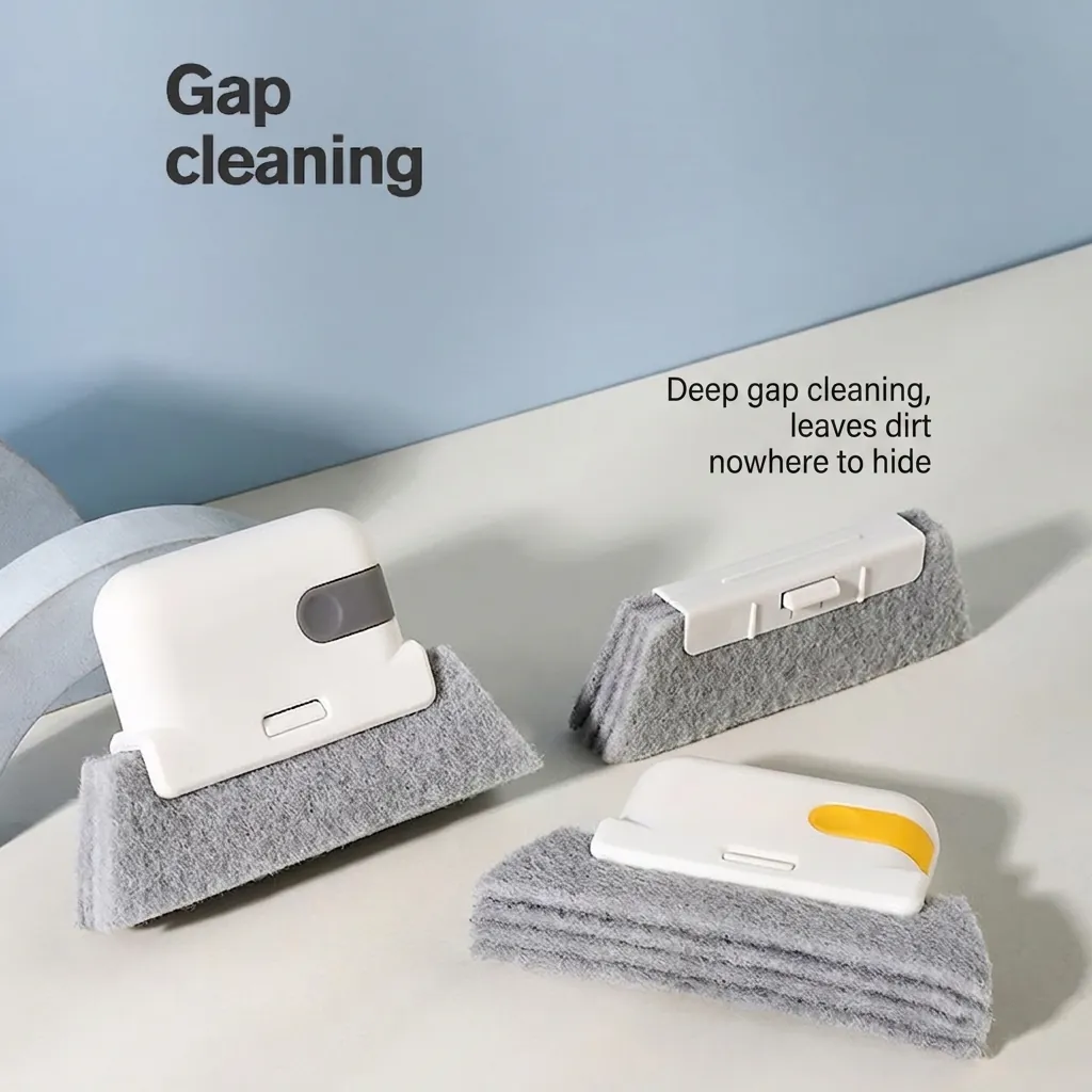 Window Groove Cleaning Brush PP Plastic And Scouring Pad 2 In 1 Detachable Handheld Crevice Tool For Home Door Track