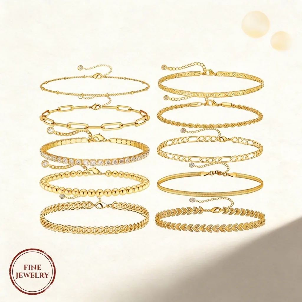 Stainless Steel Bracelet For Women Zircon Minimalist Figaro Cuban Paperclip Snake Chain Jewelry Adjustable Accessory