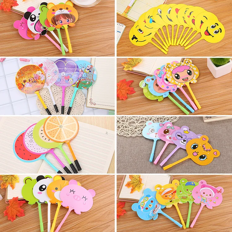 Cartoon Fan Ballpoint Pen Creative Plastic Multi Functional School Office Stationery For Kids Students Novelty