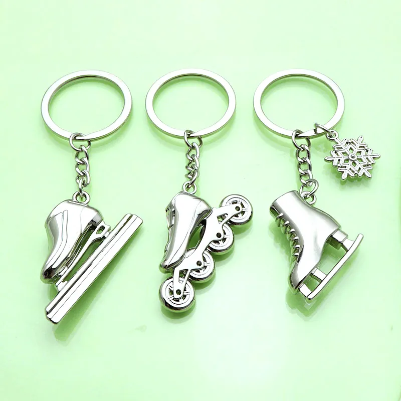 Roller Skate Ice Skate Keychain Zinc Alloy Metal Miniature Sports Pendant Creative Souvenir Gift For Skaters