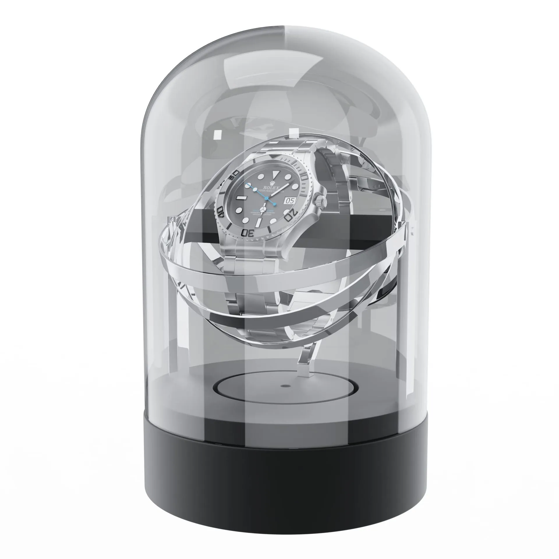 Automatic Watch Winder Mechanical Rotation Storage Box Silent Motor Transparent Dome Holder For Home Display