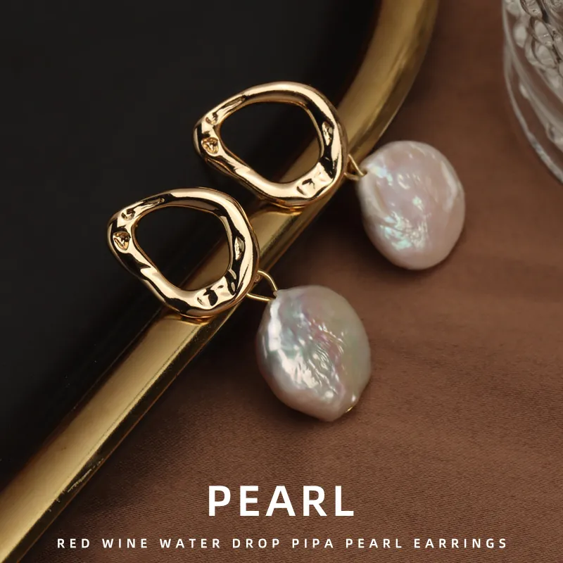 Baroque Freshwater Pearl Earrings With 925 Sterling Silver Earring Post Retro French Style Jewelry For Women Elegant