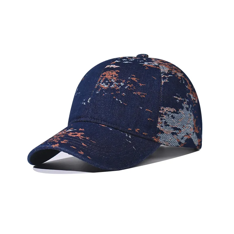 Baseball Cap Abstract Marble Pattern Denim Texture Adjustable Sun Hat Outdoor Streetwear For Men Women
