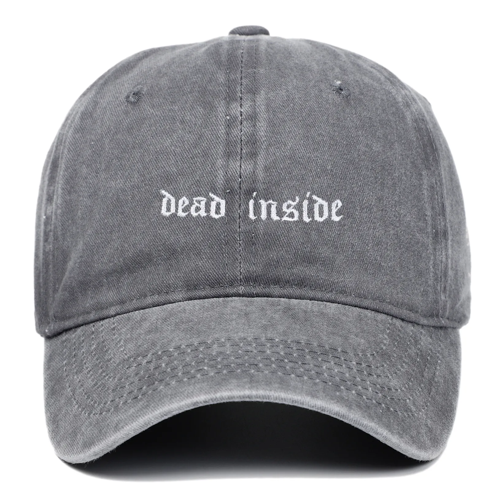 Baseball Cap Washed Cotton Dead Inside Embroidery Vintage Distressed Adjustable Dad Hat Outdoor Retro Sport