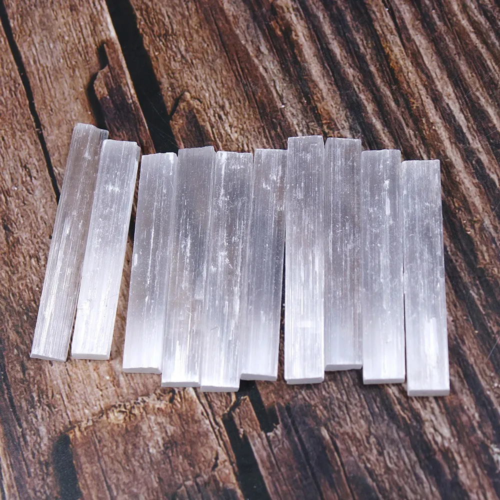 Natural Selenite Crystal Sticks Raw White Gypsum Wands Mineral Specimen For Home Decor And Spiritual Meditation DIY Jewelry Accessories