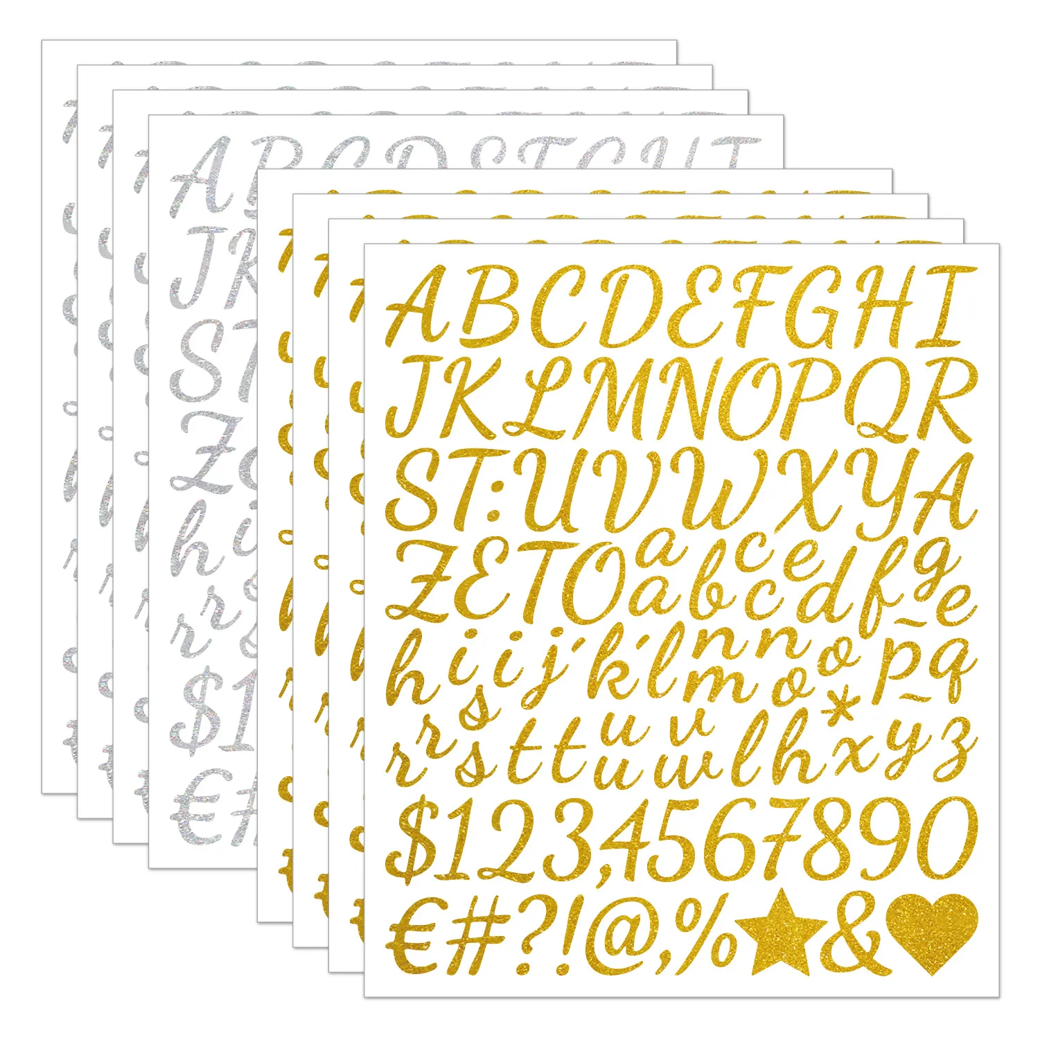 Glitter Alphabet Number Stickers Waterproof Vinyl Self Adhesive Decals For Graduation Cap Scrapbooking DIY Decoration