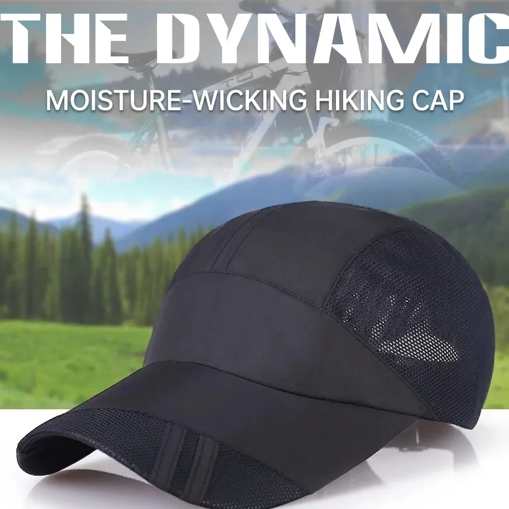 Acrylic Mesh Breathable Baseball Cap Adjustable Quick Dry Sports Sun Hat For Outdoor Running Hiking Men Women