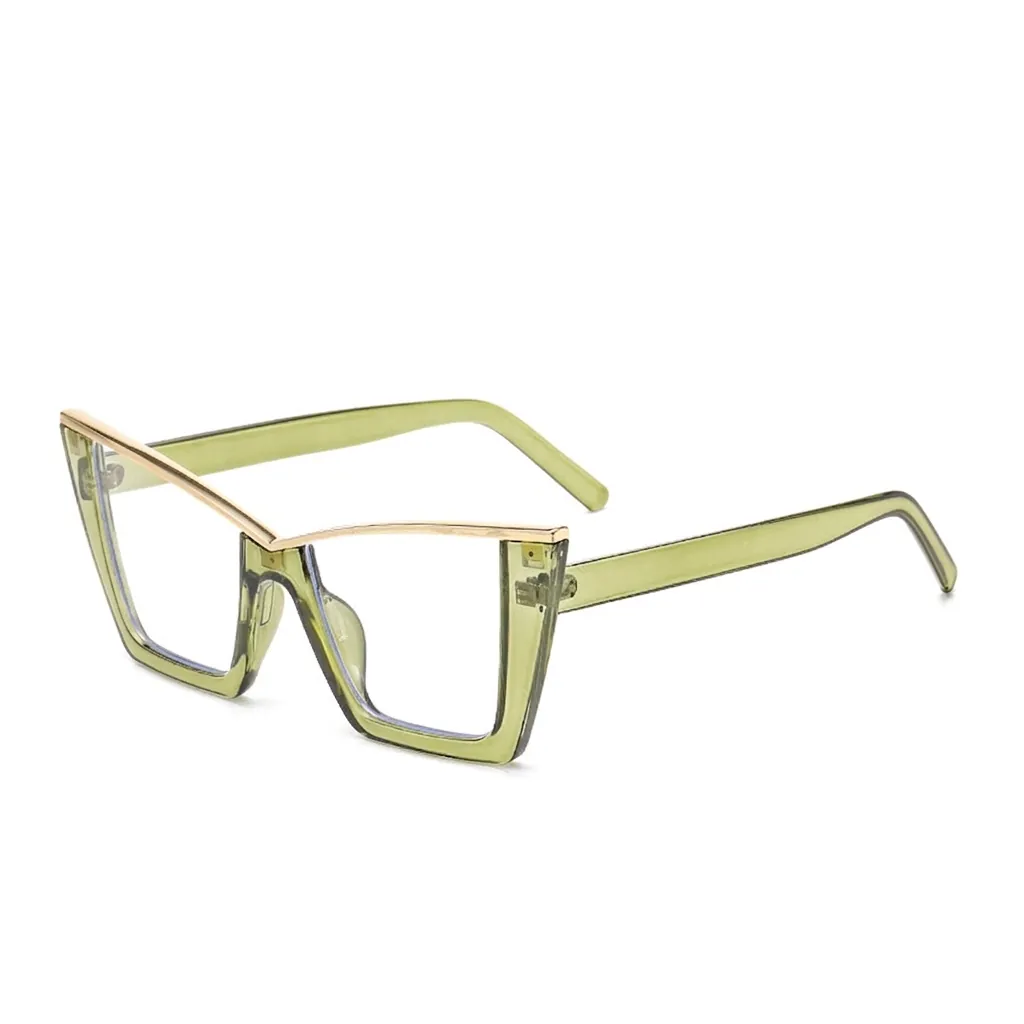 Fashion Cat Eye Anti Blue Light Glasses Retro PC Metal Frame Lightweight Clear AC Lens Eyewear For Women
