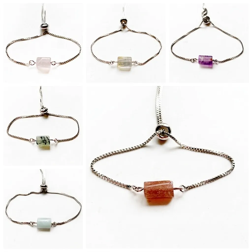 Verstellbares Armband Mit Natürlichen Kristallsteinen Und Legierungskette Minimalistischer Schmuck Für Frauen