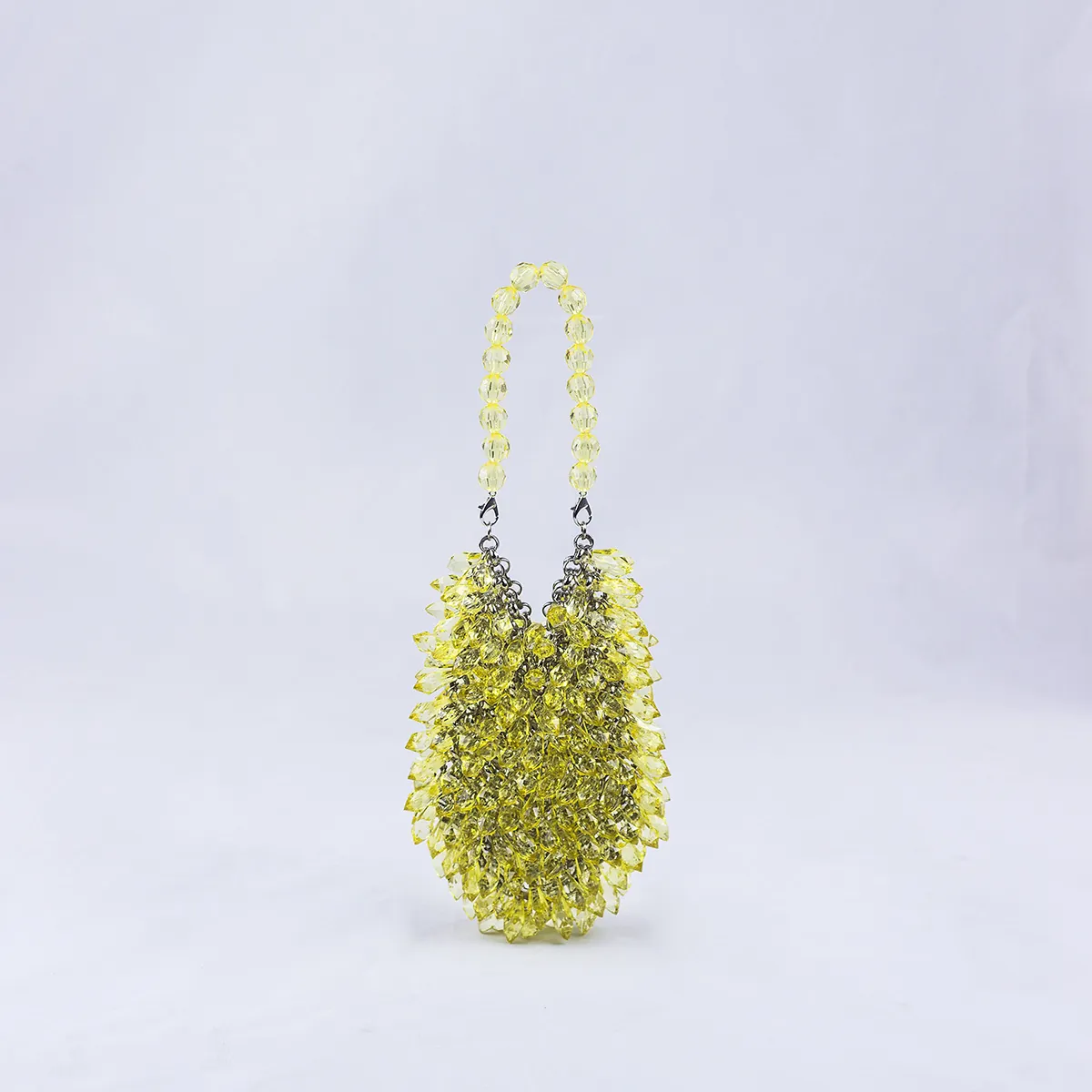 Handmade Acrylic Crystal Beaded Handbag Transparent Water Drop Texture Mini Evening Party Purse For Women