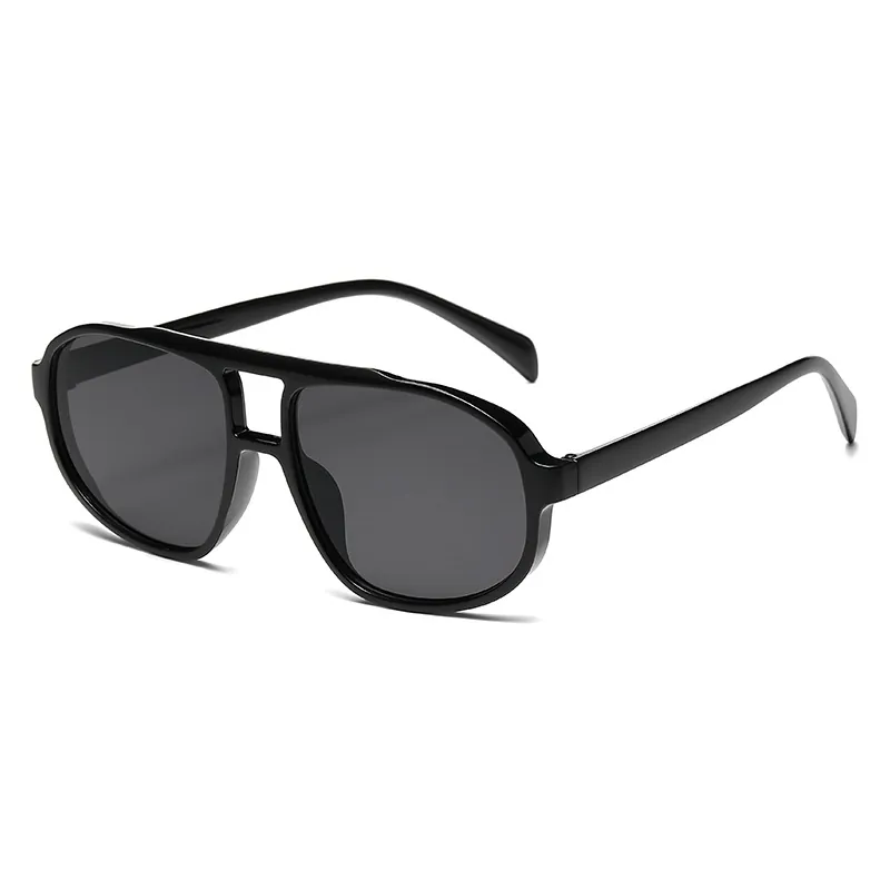 Aviator Sunglasses For Women Men Fashion Big Frame UV400 Protection Plastic PC Double Bridge Trendy Retro