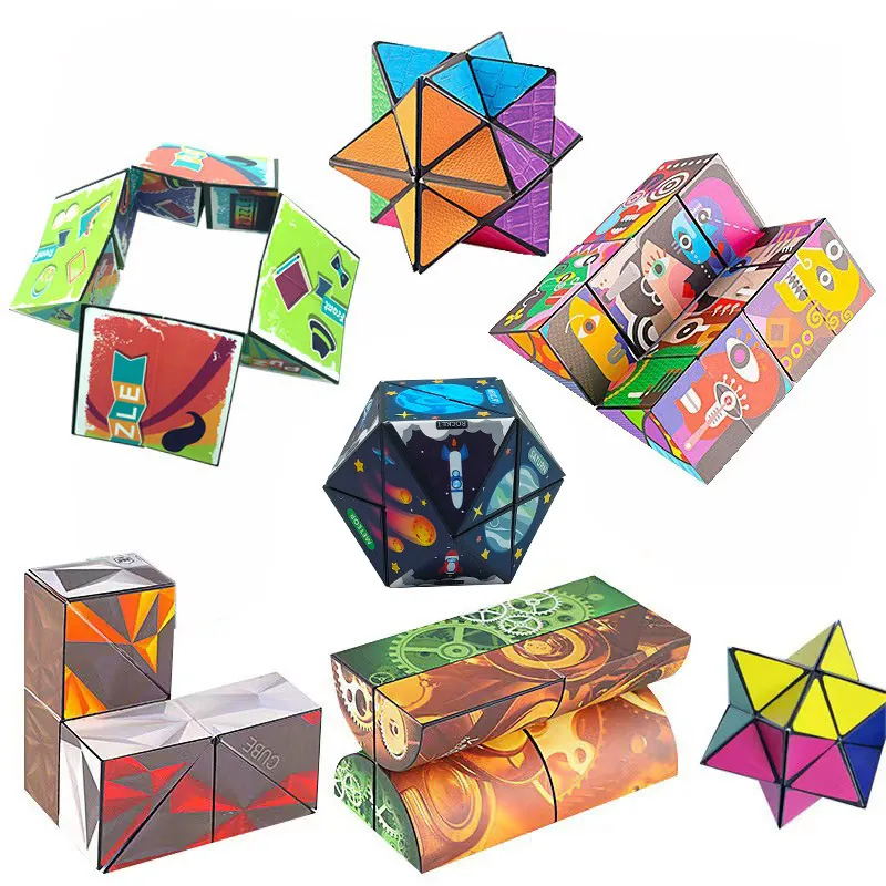 3D Magic Star Cube Fidget Toy Plastic Infinity Geometric Folding Stress Relief Brain Teaser For Kids