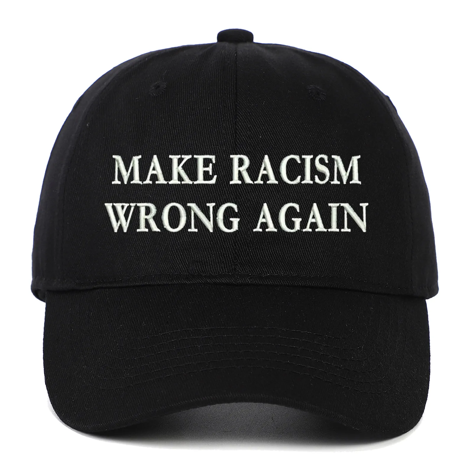 Make Racism Wrong Again Baseball Cap Cotton Embroidered Adjustable Slogan Sun Hat Casual Sport Accessory For Men Women
