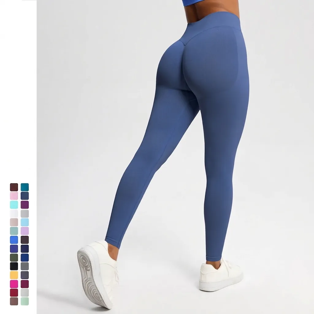 Women High Waist Seamless Yoga Leggings Nylon Spandex Breathable Butt Lift Tummy Control Fitness Running Gym Pants
