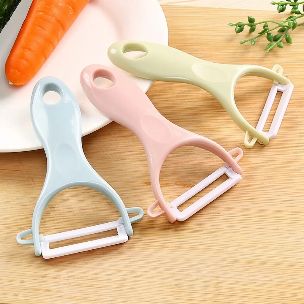 Y-Shaped Kitchen Peeler Ceramic Stainless Steel Blade Ergonomic Handle Hanging Hole For Fruit Vegetable Potato Apple