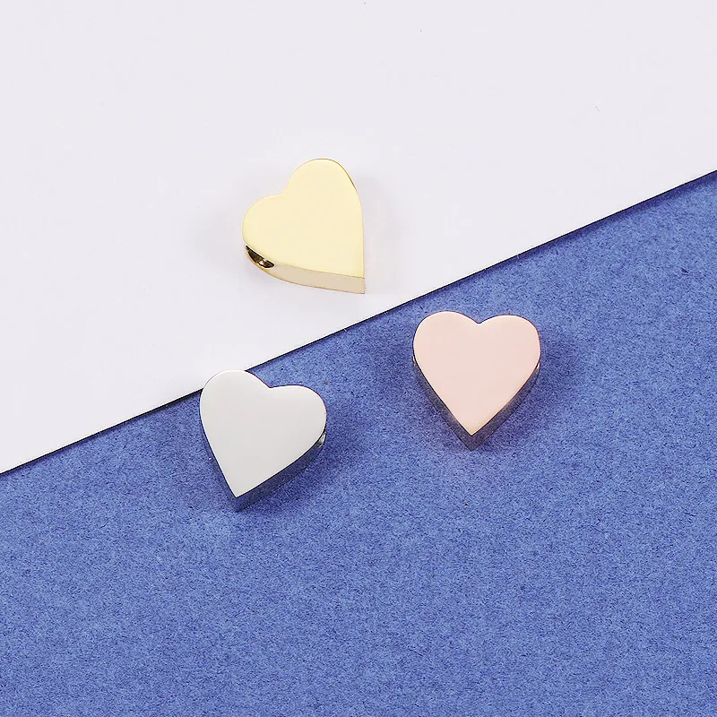 Hartvormige Kleine Gatkralen 304 Roestvrij Staal Spiegelgepolijst Losse Spacer Charms Voor DIY Sieraden Maken Ambachten
