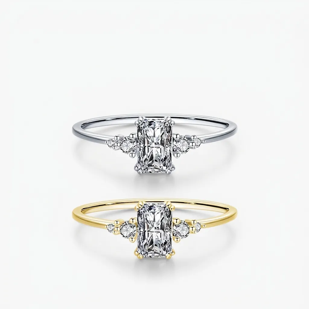 925 Sterling Silver Ring Elegant Rectangular Emerald Cut Zircon Light Luxury Wedding Engagement Jewelry For Women
