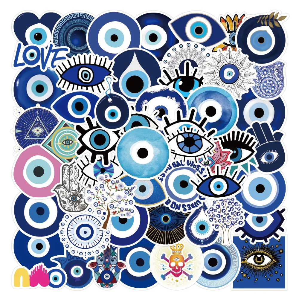 Evil Eye Stickers Waterproof PVC Graffiti Decals For Laptop Phone Case Guitar Car Helmet Aesthetic Nazar Bohemian