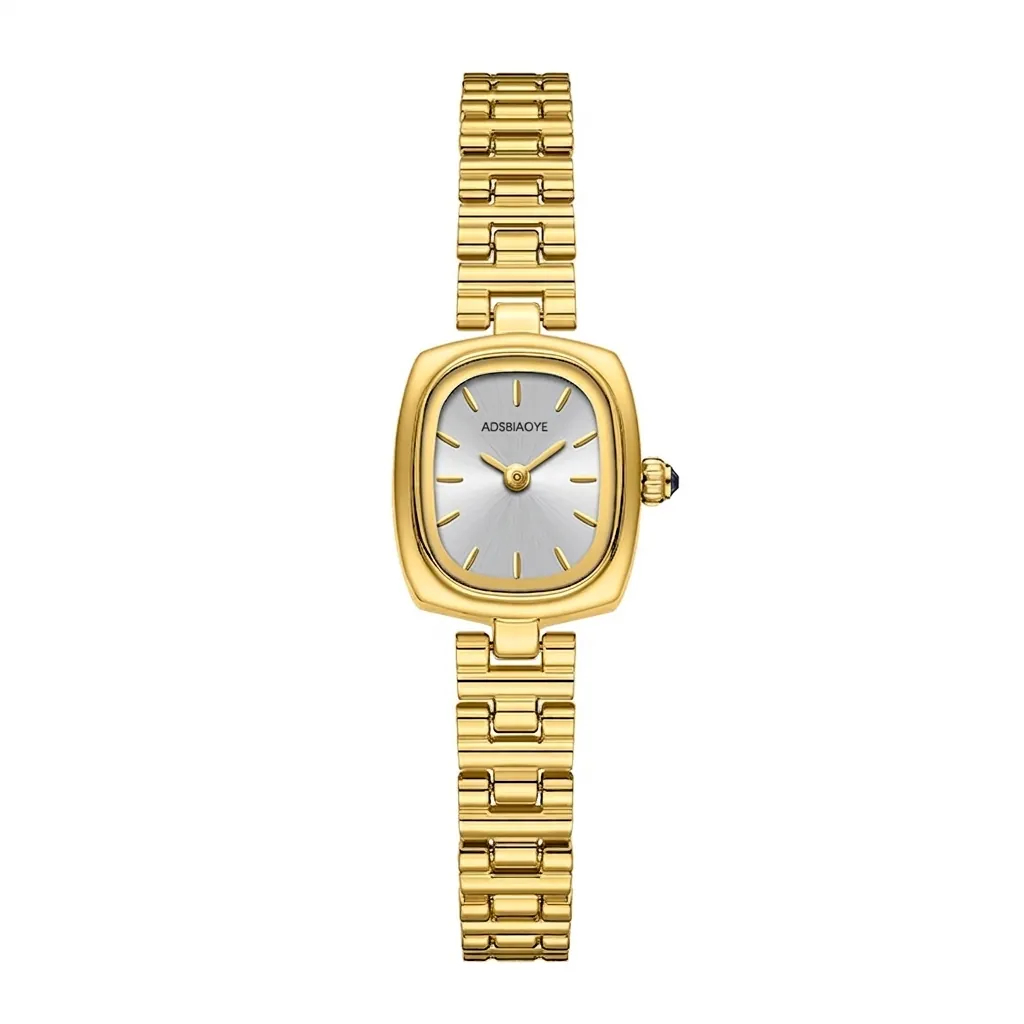 Montre à Quartz Carrée Vintage pour Femmes Minimaliste Alliage Bracelet Métallique Étanche Mode Élégante Montre-Bracelet pour Dames