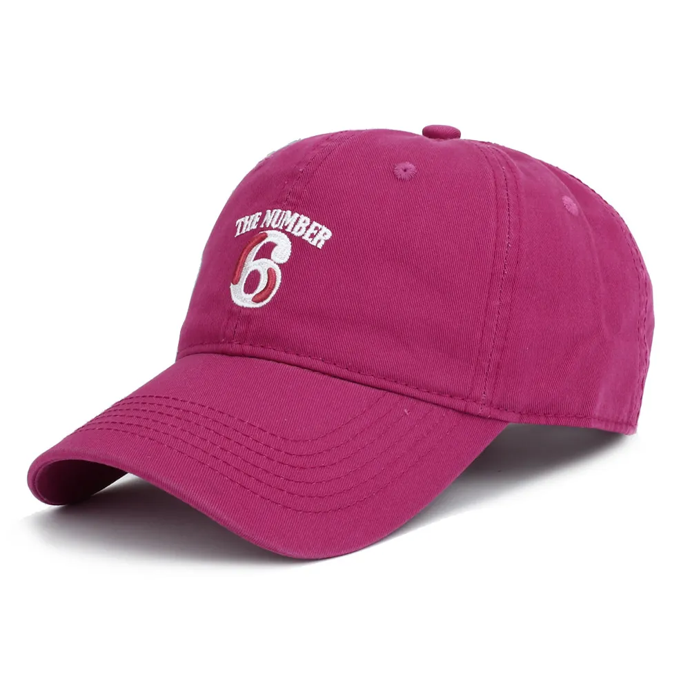 Baseball Cap Cotton The Number 6 Embroidery Adjustable Outdoor Sun Protection Unisex Casual Fashionable Hat
