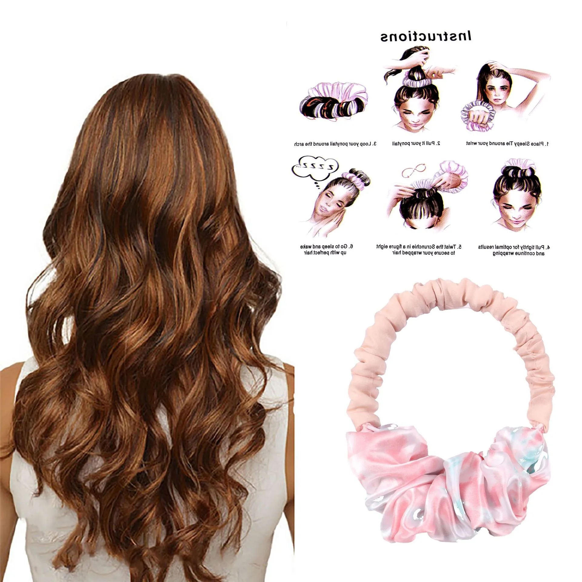 Heatless Hair Curler Satin Satin Scrunchies Bun Maker Lazy Hair Rollers Overnight Sleep Hair Styling For Women