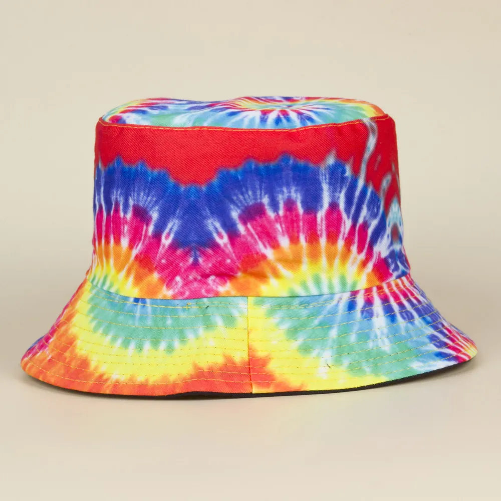 Cappello Da Pescatore Tie Dye Reversibile Cotone Protezione Solare Estate Esterno Viaggio Graffiti Colorati Per Donne E Uomini