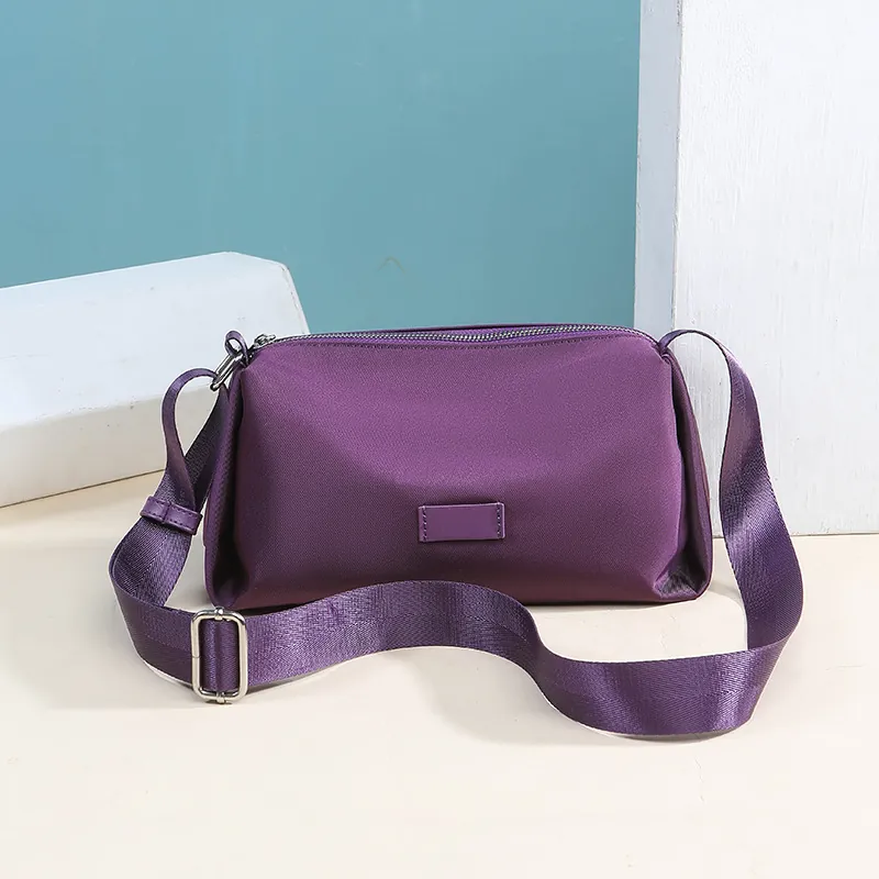 Bolso Bandolera De Nylon Para Mujer Gran Capacidad Impermeable Minimalista Informal Bolso De Hombro Baguette Con Correa Ancha Ajustable